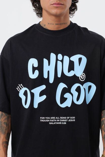 Schwarzes T-Shirt mit schwarzem Logo