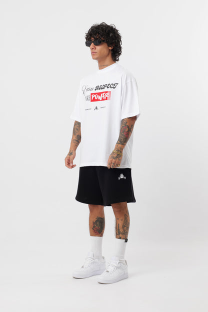 Weißes T-Shirt mit schwarzem Logo