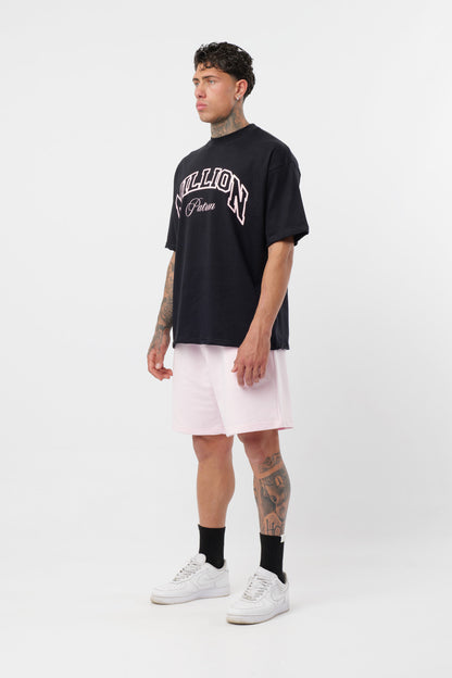 Schwarzes T-Shirt mit schwarzem Logo