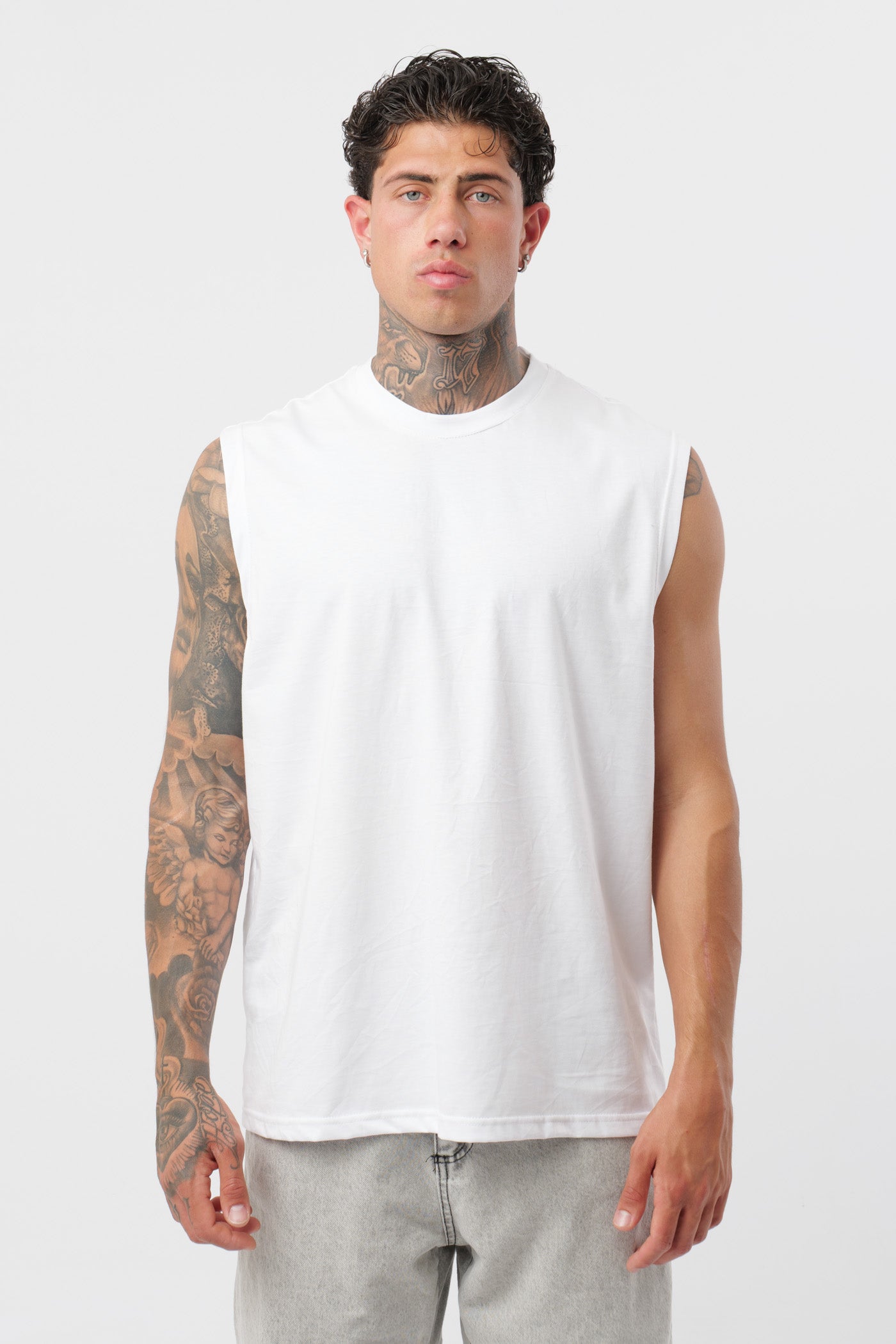 Weißes Jersey-Tanktop