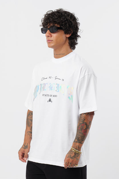 Weißes T-Shirt mit schwarzem Logo