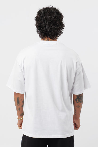 Weißes T-Shirt mit schwarzem Logo